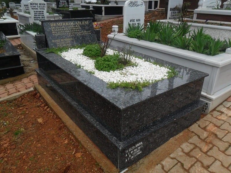 Bir Kişilik Komple Granit Mezar Modeli
