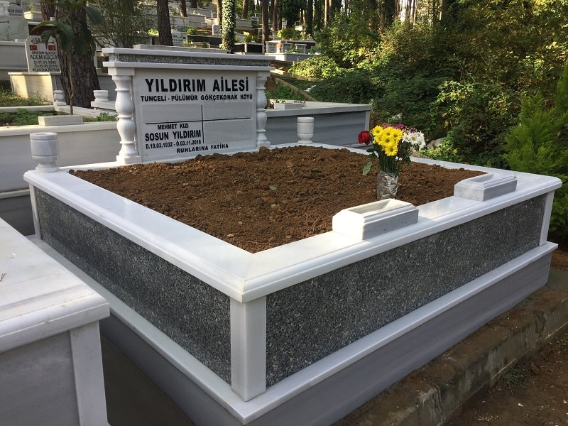 İki Kişilik Gövde Granit Mezar Modeli - Görsel 2