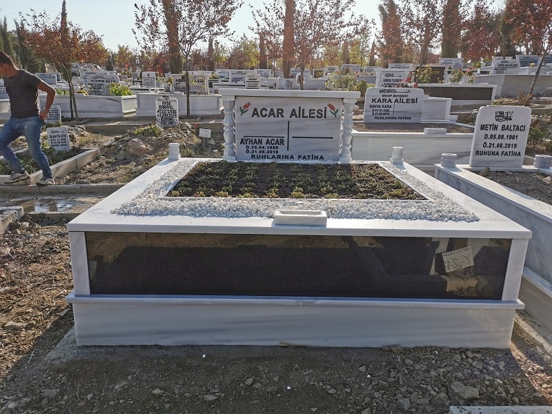 İki Kişilik Gövde Granit Mezar Modeli - Görsel 2