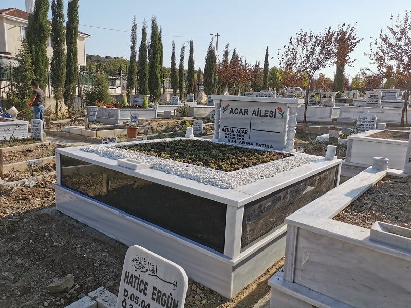 İki Kişilik Gövde Granit Mezar Modeli - Görsel 3