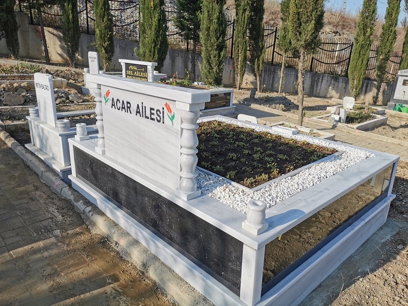 İki Kişilik Gövde Granit Mezar Modeli - Görsel 4