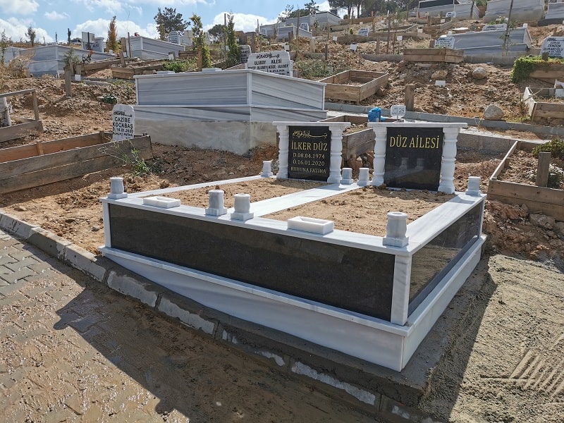 İki Kişilik Gövde Granit Mezar Modeli - Görsel 2