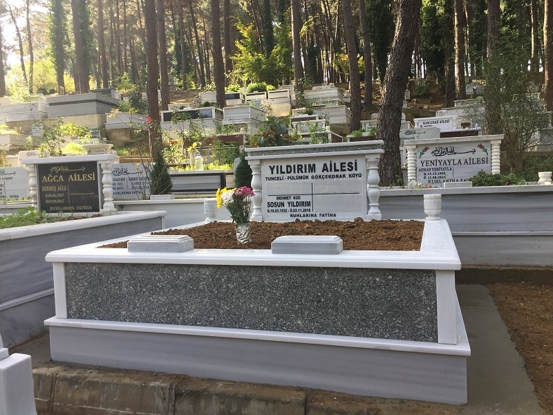 İki Kişilik Gövde Granit Mezar Modeli - Görsel 4